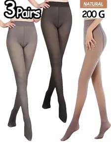 Women's High Waist Fleece Lined Thermal Pantyhose, Warm & Soft Winter Stockings, Perfect for Cold Weather Daily Wear, Ladies' Footwear Accessories