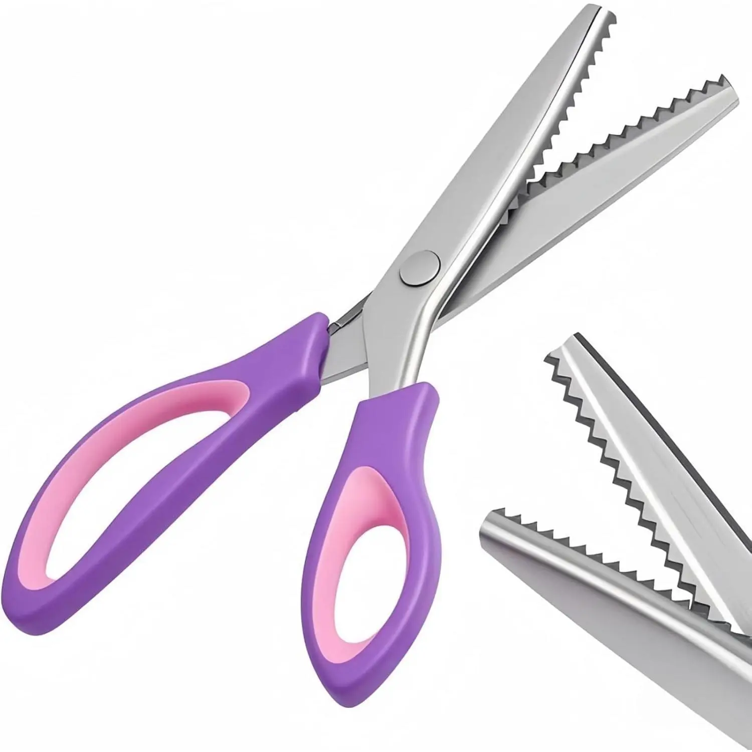 Professional Handheld Pinking Shears with Zigzag Blades - Prevents Fraying, Creates Zigzag Edge, Fabric Cutting Tool for Dressmaking, Free Delivery
