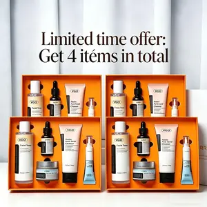 VGO Comfort Skincare Five-Step Routine for Daily Care suit Moisturizer Kit Moisturizing, Hydrating, and Improving Skin Condition with Daily Care, Cleansing Facial Wash,Snail Mucin 92% Moisturizer，Eye Cream,VC Serum & Toner in Set skincare brand Kits Glowi