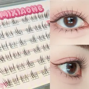 MIXIANOHE Short Series 48 Cluster Single Cluster DIY Free Unloading Japanese and Korean Series C Curling Daily Use Comes with Adhesive Strip Extension Simulated Eyelash Length 10mm-13mm, DIY Lash Clusters