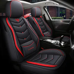 Car Seat Covers All-Season Anti-Slip Scratch Resistant PU Leather Full Surround Protection Universal Fit Five Seats Car Interior Accessories