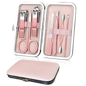 Elegant 7-Piece Nail Care Toolkit with Durable Steel Tools, Travel-Friendly Case for Manicure, Pedicure, and Facial Care, Perfect Gift for Women