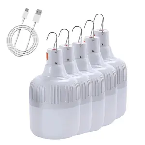 Camping Light USB Rechargeable LED Emergency Lamp Outdoor Portable Lanterns with Hook for BBQ Tents Battery Bulb