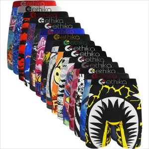 2PCS/3PCS/4PCS Men's boxy underwear with printed pattern, breathable and sporty, high elasticity, sweat absorption, hip lifting, casual sports s-XXXL