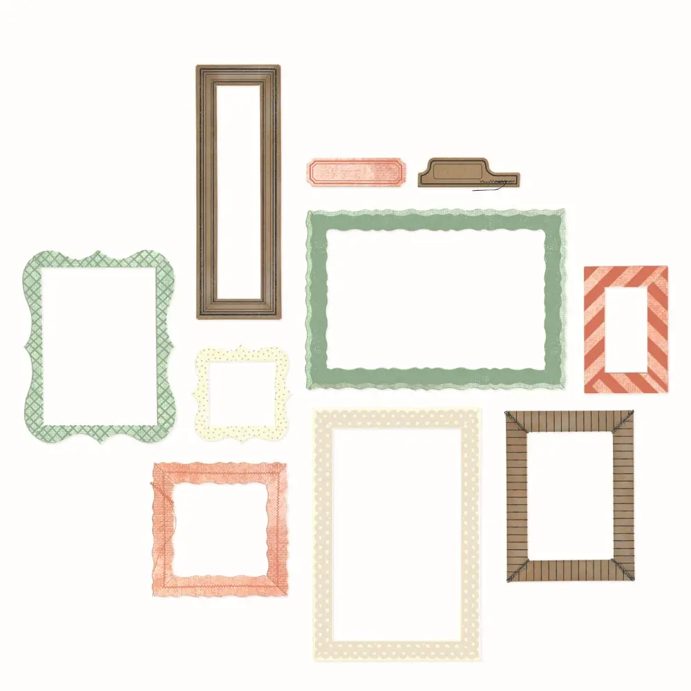 Sizzix Clear Stamps Set 15PK w/14PK Framelits Die - Build-A-Frame by 49 and Market