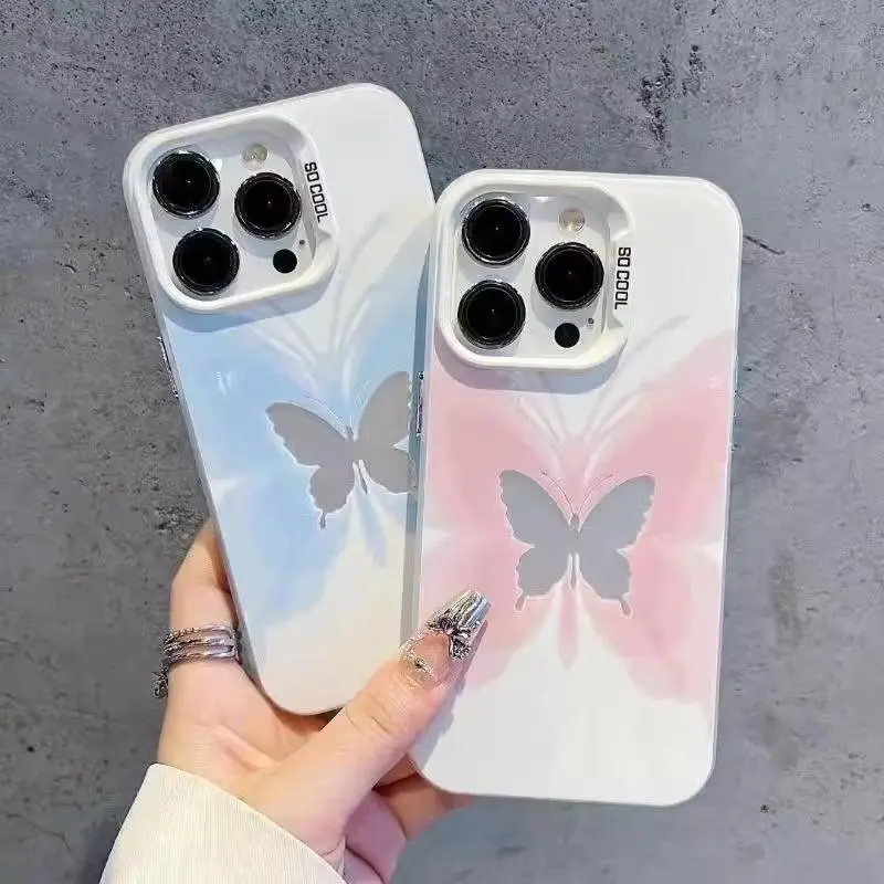Colorful Butterfly Phone Case for iPhone 17 Pro 17Air 16E 16 15 14 13 12 11 Pro Max Plus Mini Shockproof Hard Protective Cover