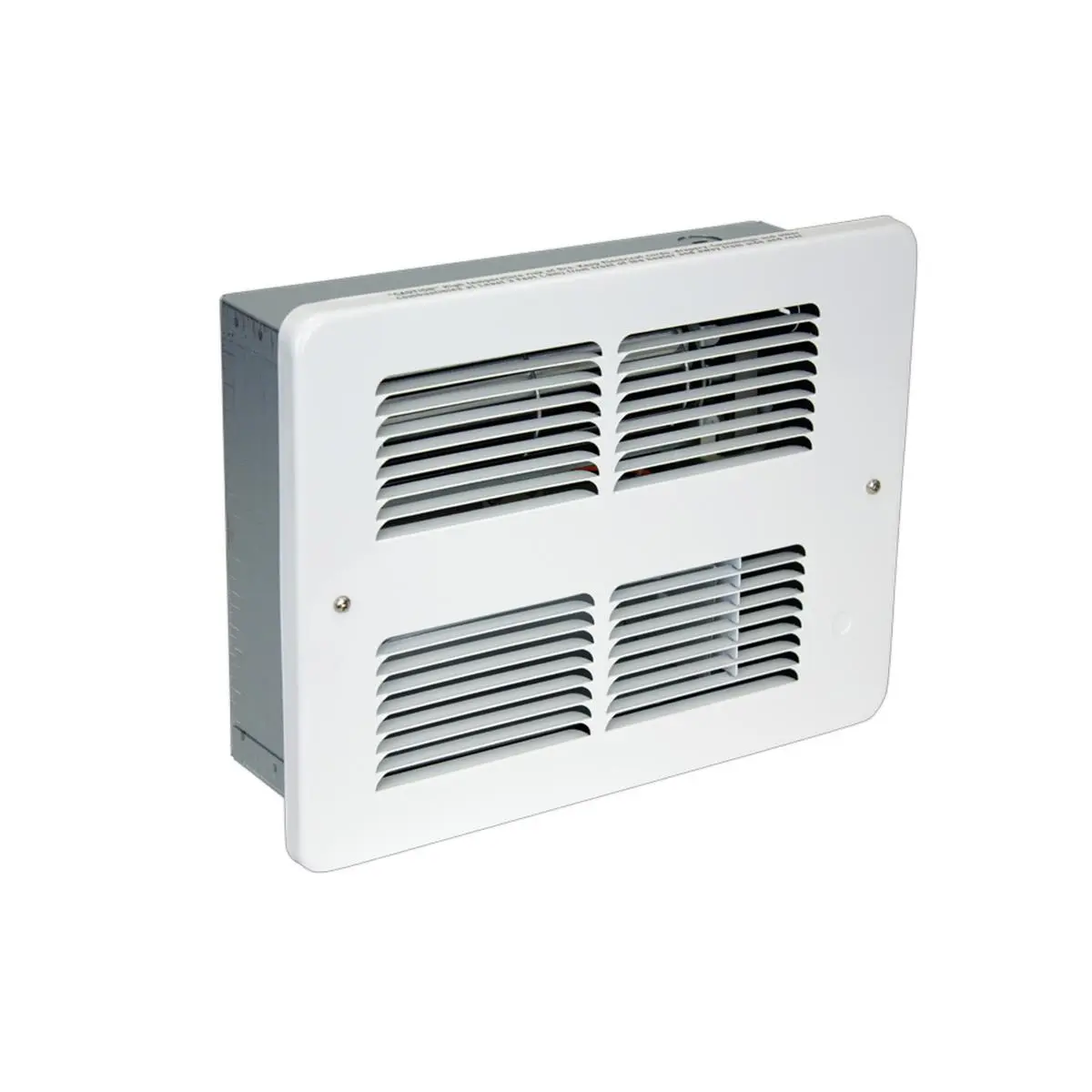 King Electric WHF2410-W White Wall Can Heater - 240V, Dual Wattage 500W-1000W, Silent, Nichrome Element, Quickset Stud Alignment Tabs, Squirrel Cage Blower, US & Global Materials