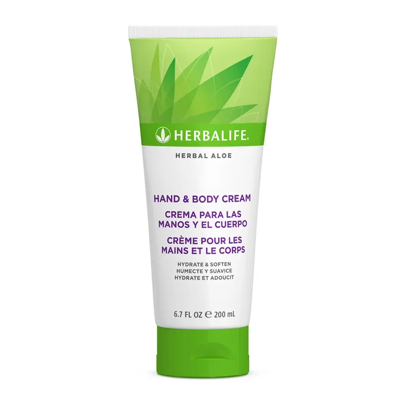 Herbalife Herbal Aloe Hand & Body Cream 6.7 fl Oz Aloe Vera Moisturizing Lotion Daily Skin Care Lightweight Non Greasy Body Cream Hand Moisturizer Hydrating Cream Soft Skin Care Aloe Body Lotion Fast Absorbing Moisturizer