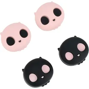 Cute Thumb Grip Caps for PS5 Controller, Thumbsticks Cover Set Compatible with Switch Pro Controller and PS4 PS5 Controller, 4Pcs - Pink Skull