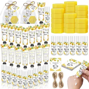 75 Pcs / 25 Sets Bee Themed Baby Shower Favors for Guests Sweet As Can Bee Lip Balms a Little Honey Is on The Way Hand Cream Honeycomb Soap Guest Return Gift for Gender Reveal Baby Shower