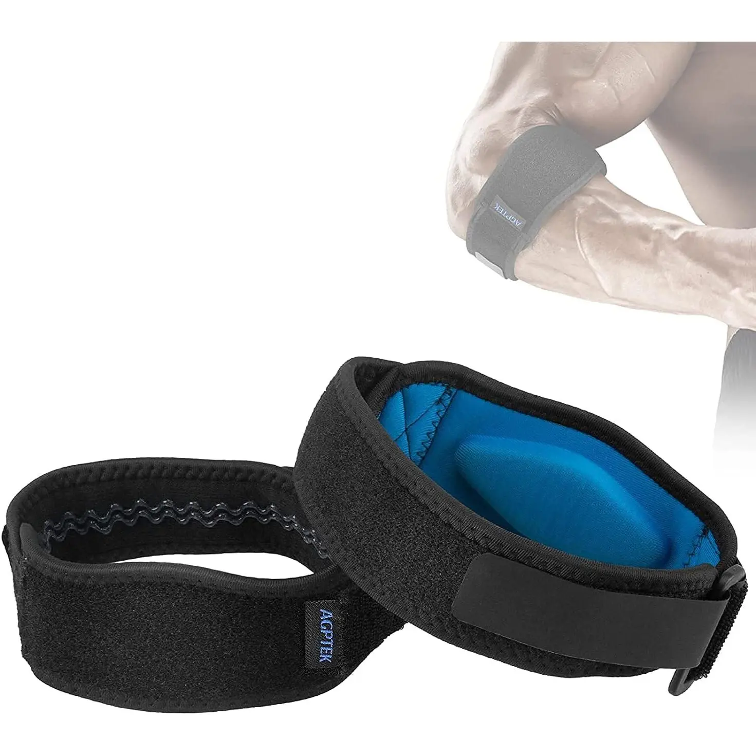 Elbow Brace for Tendonitis and Tennis Elbow 2 Pack, Tennis Golfers Elbow Support Arm Band Pain Relief Elbow Wrap Weightlifting Elbow Strap with Compression Pad for Men & Women