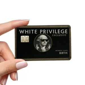White Privilege Card - Funny Vinyl Credit Debit Card Cover Gag Gift Sticker for Bank Cards Basic Exclusive Design Member Since Birth