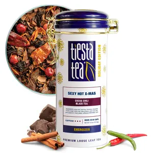 Tiesta Tea Sexy Hot Christmas Tea | Cocoa Chili Black | Premium Loose Leaf Blend | High Caffeinated Spicy Black | Make Hot or Iced Beverage Nata