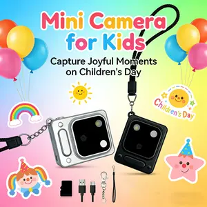 Cute Retro Keychain Kids Camera 1080P, 6 Fun Shooting Modes, 1.44'' HD Display, Long Lasting Battery, Portable Outdoor Video Camera, Perfect Children’s Day Present