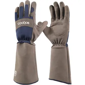 COOLJOB Thorn Proof Rose Pruning Garden Gloves for Men, Long Sleeve Padded Yard Work for Bush, Blackberry, Cactus, Heavy Duty/Puncture Resistant/Machine Washable, Large, Navy