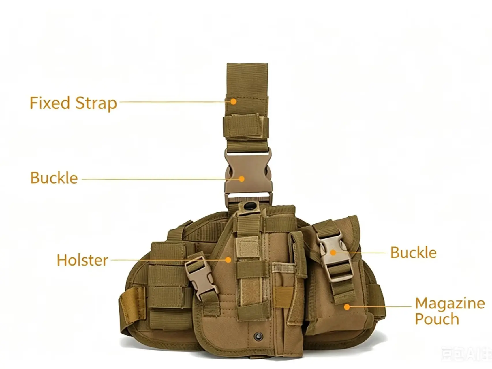 Thigh Holster, Sports & Outdoor Accessory for Tactical Use, Adjustable Wearable Carry Gear