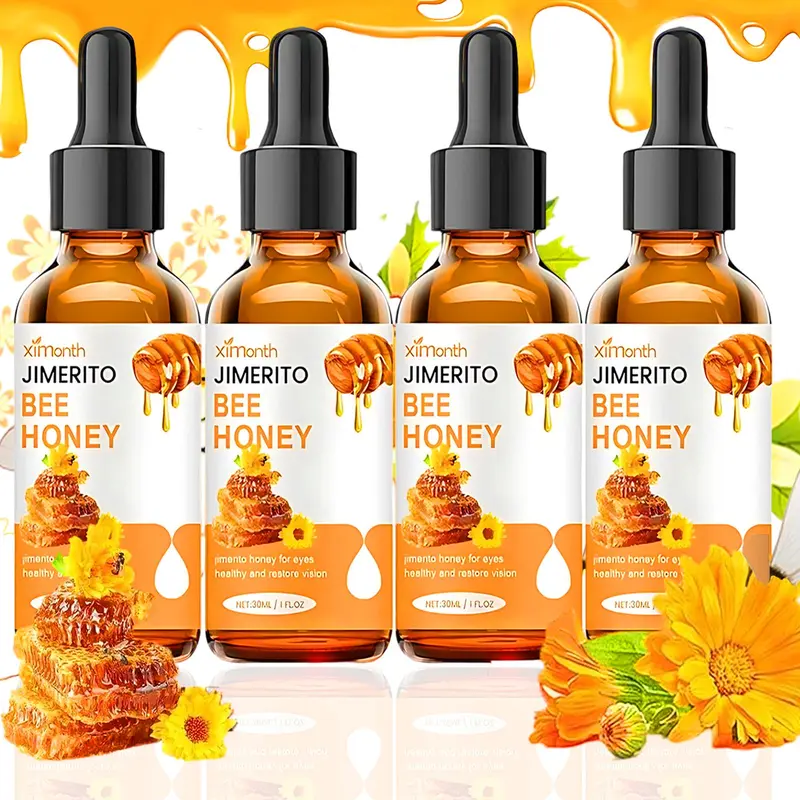 Jimerito All Natural Honey Extract Eye Drops - Alcohol-Free, Fragrance-Free 60/120mL Hydrating Solution for Adults, All Natural Deep Moist Dry Relief Eye Treatments