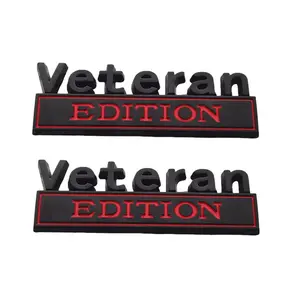 2pcs VETERAN Edition Emblem Badge Car Truck Rear Tailgate Sticker Decal Alloy US