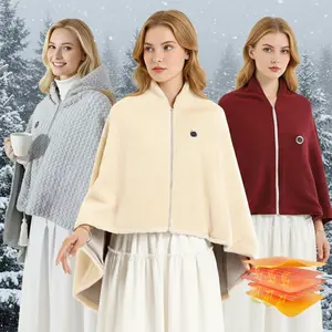 USB Heated Blanket Wearable Electric Shawl 3 Levels 62x32 Inches Machine Washable for Indoor Outdoor Home Office Travel Valentine's Day Gift(Does not include power bank)