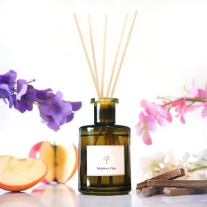 Maldives Villa/Inspired by Marriott Hotel Reed Diffuser for  | Citrusy Grapefruit, / Breeze/Sandalwood Oil Reed Diffuser Set & Reed Diffuser Sticks |  Decor Scent Diffuser