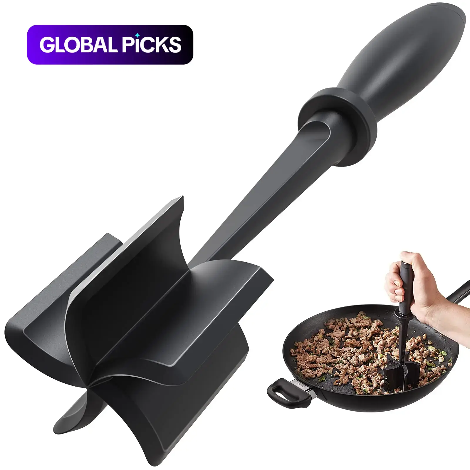 Handheld Meat Chopper, Non-Stick Meat Mincer & Manual Hamburger Meat Masher, Chicken Shredder Tool, Multifunctional Kitchen Cooking Accessory, Cooking Tools #GLOBAL PICKS