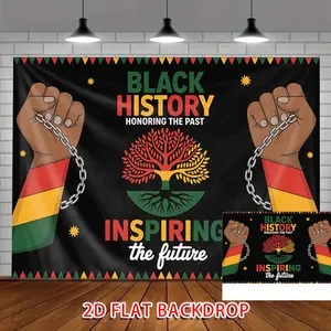 1PC Flat Black History Month Tapestry Wall Mural - Polyester Reusable Wall Tapestry, Photography Background Curtain, African Culture Home Decor, Wall Tapestries