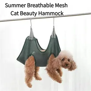 Summer Breathable Mesh Cat Grooming Hammock, Adjustable Grooming Hammock, Multi-Purpose Pet Sling For Trimming Nails, Bathing, And Veterinary Visits, No Pressure Pet Restraint Device