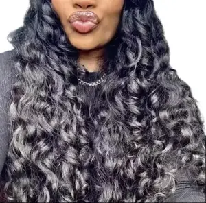 Bundles Human Hair 18 20  Inch,indian wvy 10AHuman Hair Bundles, Double Weft Deep Wave Bundles, Natural Black Color Wet and Wavy Hair Extensions