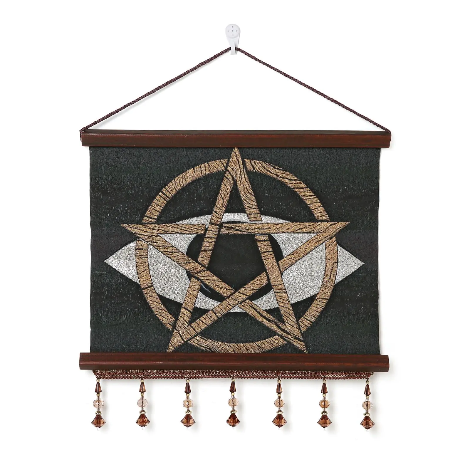 HZMAN Supernatural Pentagram Wall Art Decor Painting Pagan Wiccan Star Painting for Living Room Bedroom Wood Framed 16x12.5 inch