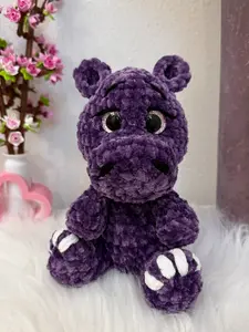 Crocheted Purple Hippo