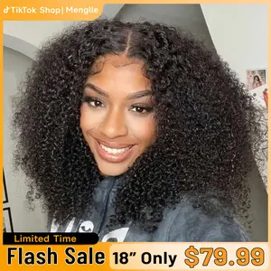 [New In 7x6 Wig] Menglle Hair 200%/250% Density 4C Baby Hair Kinky Curly 7x6 Pre Cut Lace Wear and Go Glueless Human Hair Wigs Natural Color#springfresh#GiftedInLove