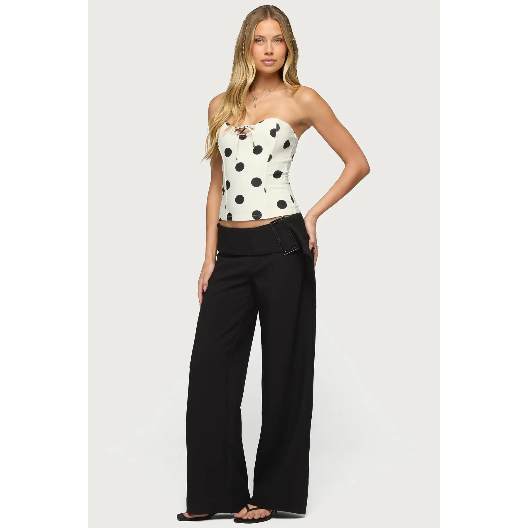 Cerise Buckle Low Rise Baggy Pants Cerise Buckle Low Rise Baggy Pants