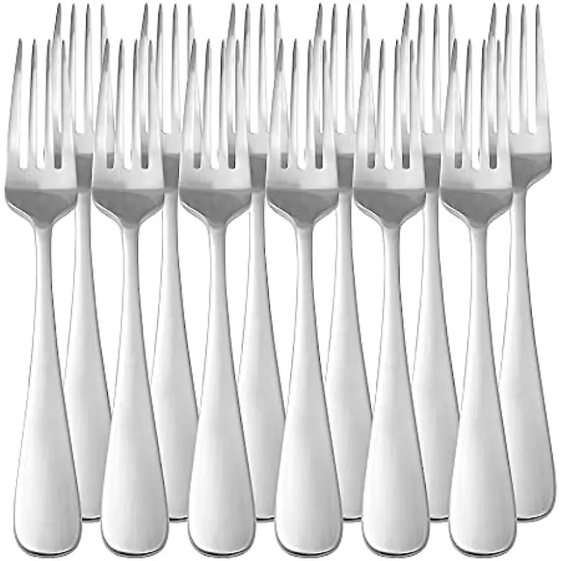 Heavy Duty Stainless Steel Dinner Fork Set with Round Edge, Pack of 12, Dishwasher Safe for Restaurants Eid Al-Adha Mubarak, Stainless Steel Tableware, Stainless Steel Forks