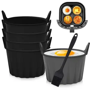 Air Fryer Baking Cup, Silicone Baking Pan, Muffin Cup Baking Cake Mold, Kitchen Accessories, Baking Tools, Dessert Making Tools, Nestable Bakeware