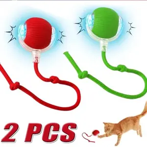 2Pcs Automatic Rolling Ball Smart Cat Dog Toy Electric Pet Self-moving Kitten