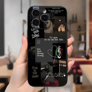 Black Islamic Ramadan Aesthetic Phone case for iPhone 16 Pro Max 15 Plus 14 13 12 11 XR XS  Anti-Scratch Shockproof TPU Bumper Drop-proof Cover Gifts for Women