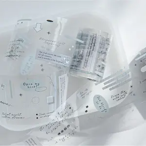 200cm Roll Pet Tape Line Handwriting Series, No-Cut Decorative Stickers, Diary Notebook Collage Background, Creative Gift Material, Adhesive Tape