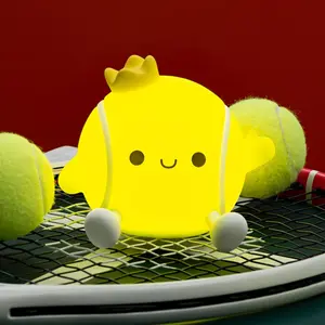 Dreaming My Dream Tennis Night Light, LED Soft Novelty Night Lamp, Adjustable Brightness, Rechargeable Touch Lamp Decor, Baby Gift