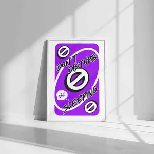 Don't Disturb I'm Sleeping Uno Skip Card, Color Retro Wall Art Print, Playing Card Wall Art, Girly Wall Art, Preppy Wall Trendy Wall Art, Poster Decor