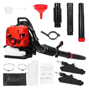#TikTokShopRestock Leaf Blower, 75.6CC 4-Stroke Backpack Gas Leaf Blower, Snow Blower, Up to 900 CFM and 210 MPH, Variable Speed, Cruise Control (Red)