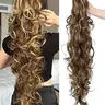 Women's 30 Inch Large Wave Ponytail Hair Extension, Wavy Synthetic Hairpiece, Claw Clip In Long Curly Puffy Hairstyle, Clip On Ponytail Hairpiece, Synthetic Ponytail Hairpieces
