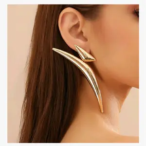 Irregular WaterDrop Earrings, Melted Liquid Asymmetrical Stainless Steel Drop Earrings