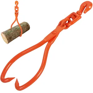 fathersdaygift  VEVOR Log Skidding Tongs, 18 inch 2 Claw Log Lifting Tongs, Heavy Duty Rotating Steel Lumber Skidding Tongs, 772 lbs/350 kg Loading Capacity, Log Lifting, Handling, Dragging Carrying Tool