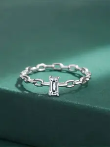 1 PC Fashion Cubic Zirconia Solitaire Ring For Women For Valentine's Day Gift Anniversary Party Jewelry