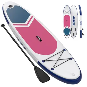 【Christmas Gift】Inflatable Stand Up Paddle Board, 10'6" with Premium Accessories, Non-Slip EVA Deck, Ultra-Light Carry Bag Pump, SUP for Youth & Adults(Rose Red)
