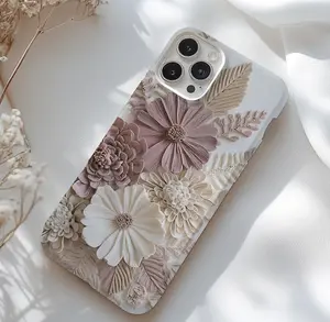 3D Embroidered Effect Phone Case | Botanical Flower | Elegant Nature Gift for her. Case for IP 11 12 13 14 15 16 17 Pro, Plus, Promax, S21,22,23,24,25 Ultra, Tough Case, Magsafe Case