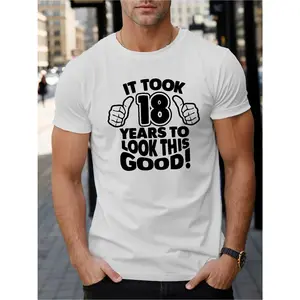 Newly Printed Digital Anniversary Event - a Unique, Trendy Brand T-Shirt for Men with a Easy Crew Neck, Regular Fit, And Short Sleeves. This Quick-Dry, Sporty, And Casual Shirt Is Machine Washable, Making It a Perfect Choice for Summer