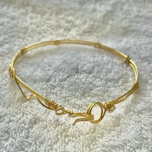 Gold wire wrapped bracelet