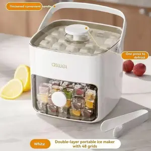 Multi-Functional Ice Cube Storage Box, Large Capacity Covered Ice Tray Organizer, Home Kitchen Convenient Ice Container, Refrigerated Freshness Keeper