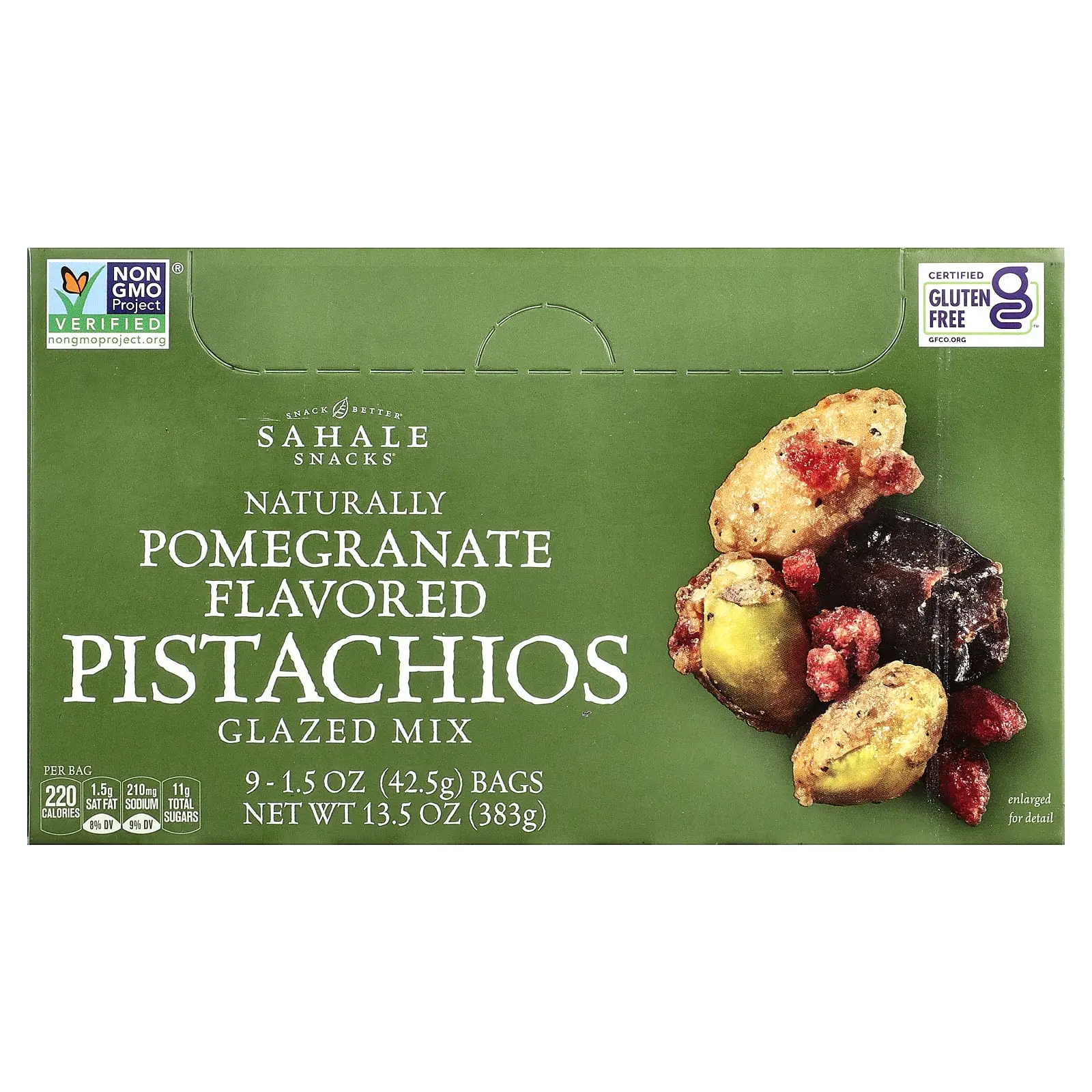 Sahale Snacks Glazed Mix, Pomegranate Pistachios, 9 Packs, 1.5 oz (42.5 g) Each